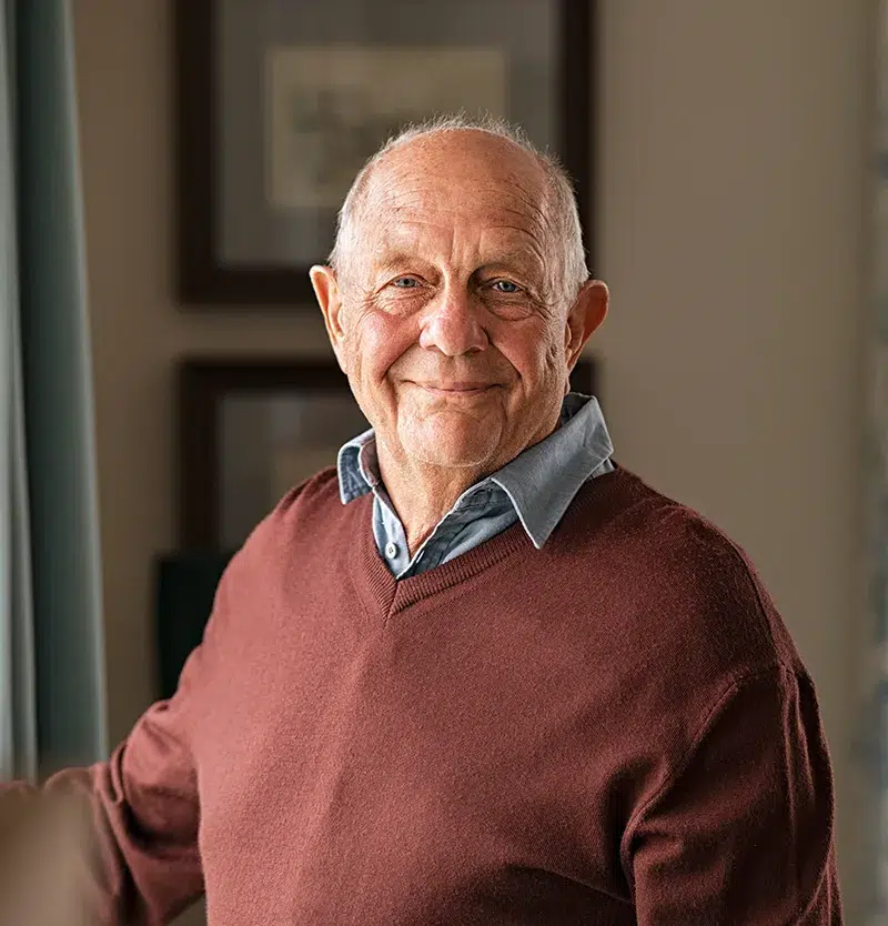 man enjoying elder care services